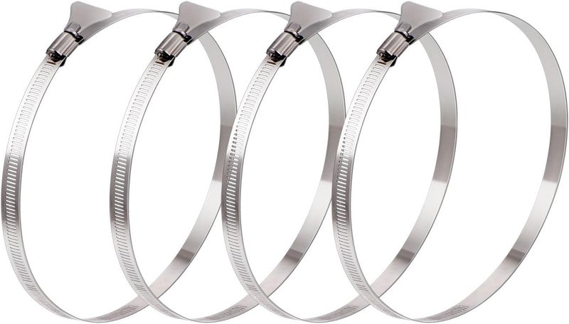 Suprom 4 Pack 5 inch Hose Clamp, Adjustable 4 1/2"-5 1/2" Diameter 304 Stainless Steel Easy turn thumb Screw Worm Gear Hose Clamps For Securing Hose, Dryer, Automotive and Mechanical Applications - Image 1